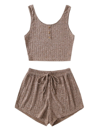 Scoop Neck Top and Shorts Lounge Set