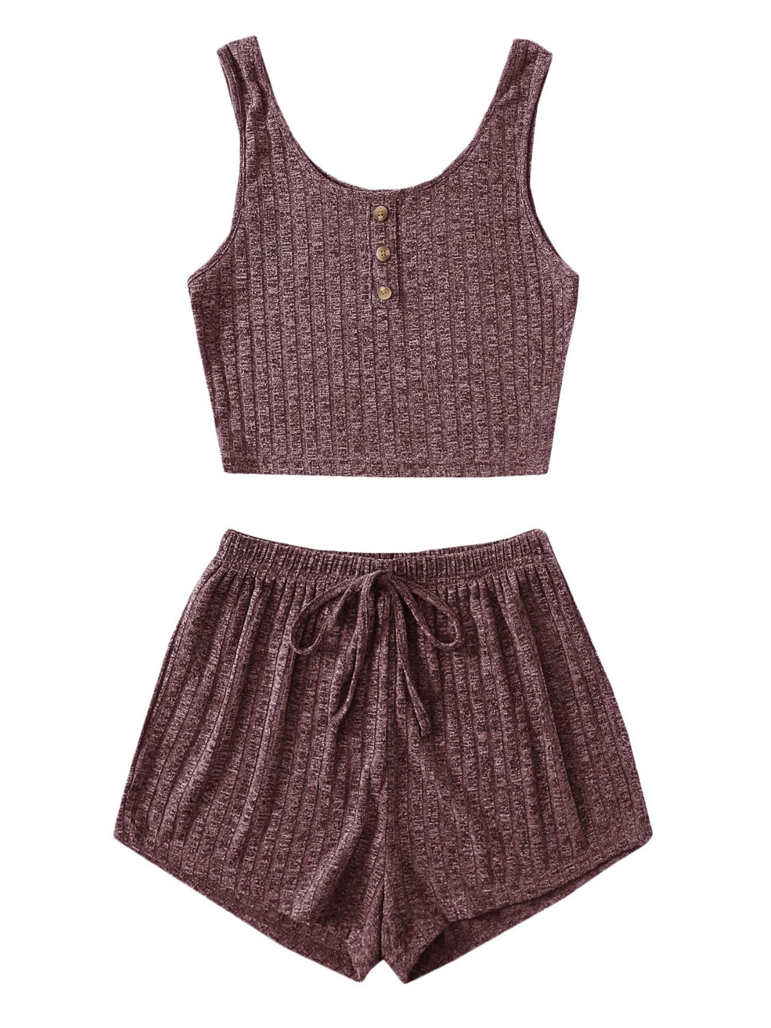 Scoop Neck Top and Shorts Lounge Set