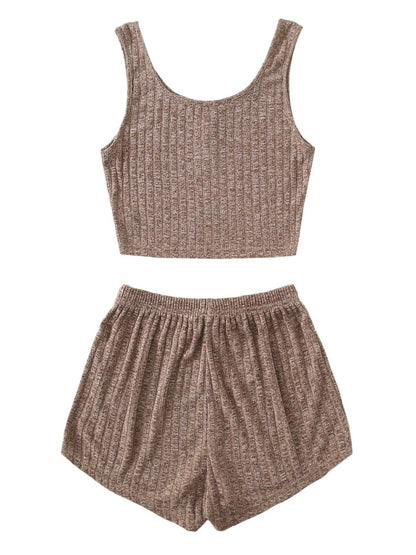 Scoop Neck Top and Shorts Lounge Set